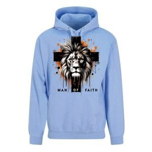 Man Of Faith Lion Of Juda Jesus Christ Cross Christian Catholic Unisex Surf Hoodie