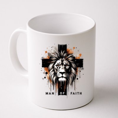 Man Of Faith Lion Of Juda Jesus Christ Cross Christian Catholic Coffee Mug