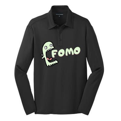 Master Of Fomo Fear of missing out at the stock exchange Silk Touch Performance Long Sleeve Polo