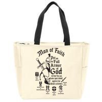 Man of faith put on the full armor of god christian Zip Tote Bag