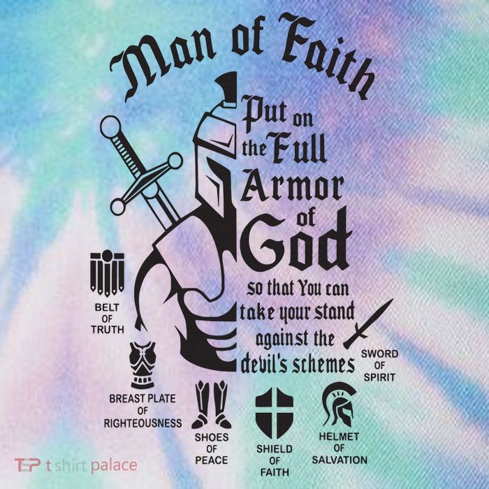 Man of faith put on the full armor of god christian Legacy Tie Dye Trucker Hat