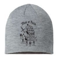 Man of faith put on the full armor of god christian Sustainable Beanie