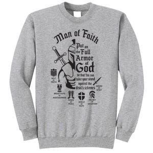 Man of faith put on the full armor of god christian Tall Sweatshirt