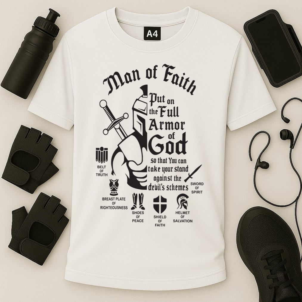 Man of faith put on the full armor of god christian Performance Shirt