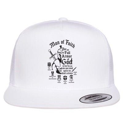 Man of faith put on the full armor of god christian Flatbill Hat