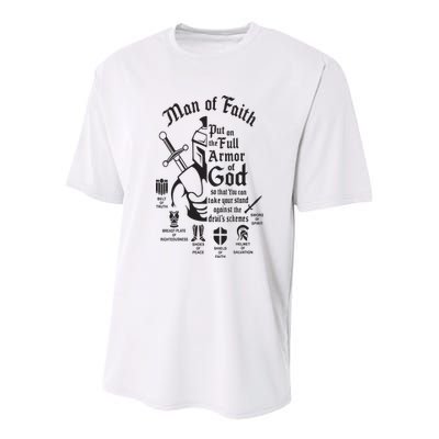 Man of faith put on the full armor of god christian Youth Performance Sprint T-Shirt