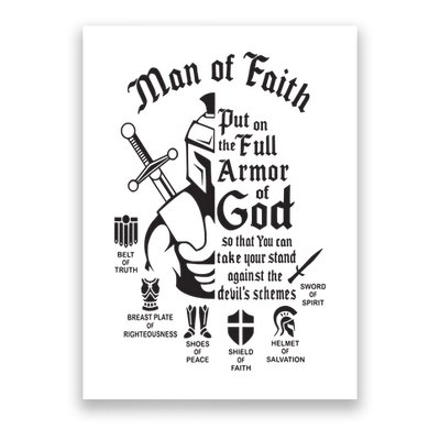 Man of faith put on the full armor of god christian Poster