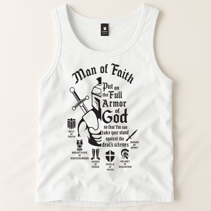 Man of faith put on the full armor of god christian Tank Top
