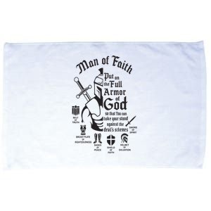 Man of faith put on the full armor of god christian Microfiber Hand Towel