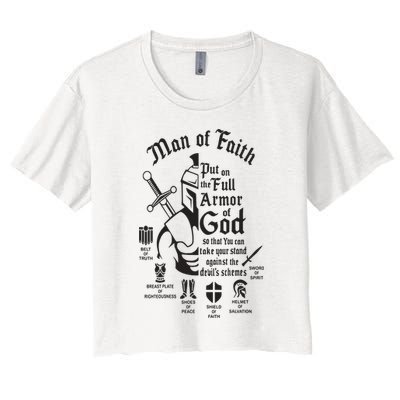 Man of faith put on the full armor of god christian Crop Top