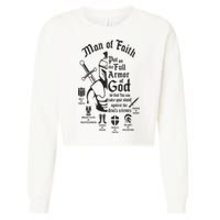 Man of faith put on the full armor of god christian Cropped Pullover Crew