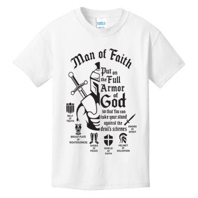 Man of faith put on the full armor of god christian Kids T-Shirt