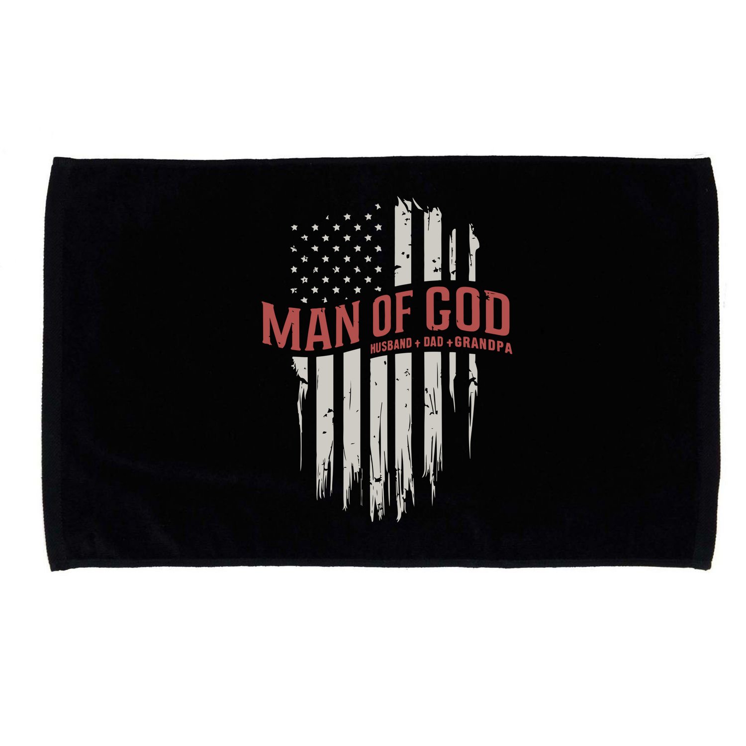 Man Of God Husband Dad Grandpa United States Flag Father's Day Microfiber Hand Towel