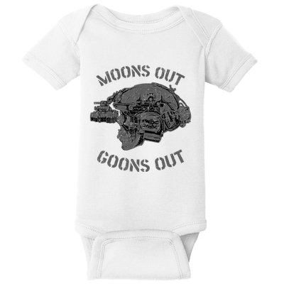 MoonS Out Goons Out Skull Helmet Nvgs Nsw Swcc Dbg Pin Baby Bodysuit