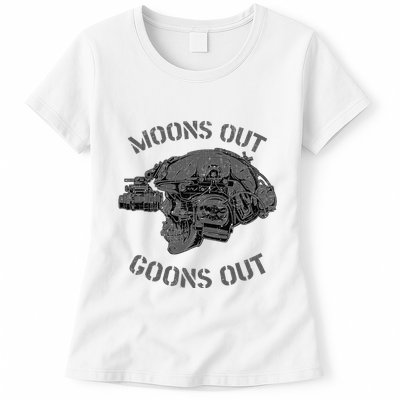 MoonS Out Goons Out Skull Helmet Nvgs Nsw Swcc Dbg Pin Womens T-Shirt