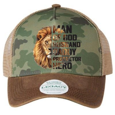 Man Of God Husband Daddy Protector Hero Dad Lion Father's Day Legacy Tie Dye Trucker Hat