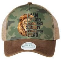 Man Of God Husband Daddy Protector Hero Dad Lion Father's Day Legacy Tie Dye Trucker Hat