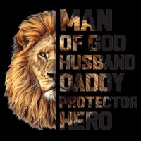 Man Of God Husband Daddy Protector Hero Dad Lion Father's Day Mug