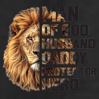 Man Of God Husband Daddy Protector Hero Dad Lion Father's Day 15oz Campfire Ceramic Mug