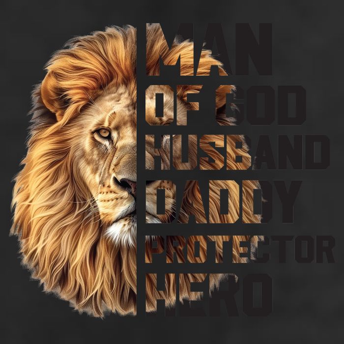 Man Of God Husband Daddy Protector Hero Dad Lion Father's Day 15oz Campfire Ceramic Mug