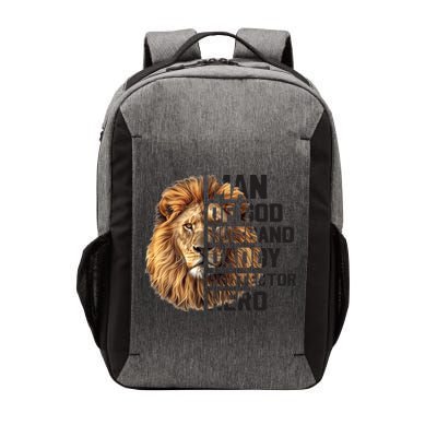 Man Of God Husband Daddy Protector Hero Dad Lion Father's Day Vector Backpack