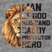 Man Of God Husband Daddy Protector Hero Dad Lion Father's Day Tall Long Sleeve T-Shirt