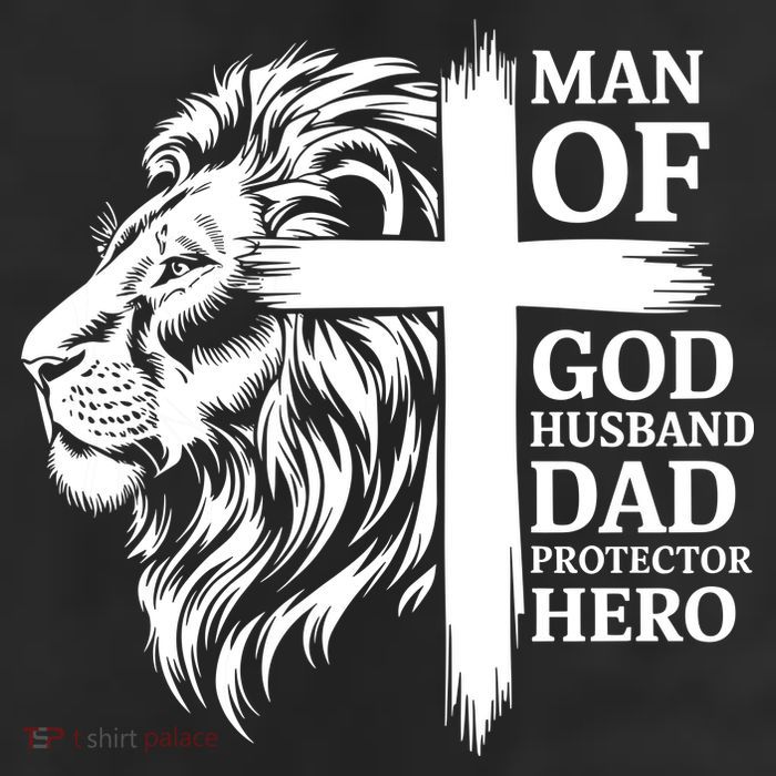 Man Of God Husband Daddy Protector Hero Dad Lion Jesus Cross 11oz C Handle Ceramic Mug