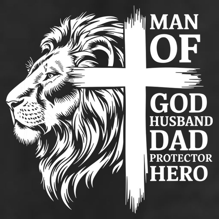 Man Of God Husband Daddy Protector Hero Dad Lion Jesus Cross 12oz Stainless Steel Coffee Mug