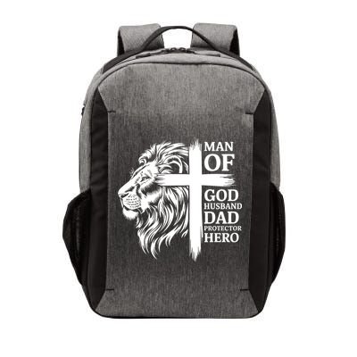 Man Of God Husband Daddy Protector Hero Dad Lion Jesus Cross Vector Backpack