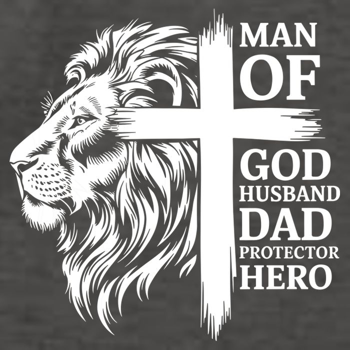 Man Of God Husband Daddy Protector Hero Dad Lion Jesus Cross Vector Backpack