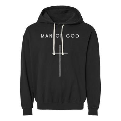 Man Of God Cross Minimalist Christian Religious Jesus Garment-Dyed Fleece Hoodie
