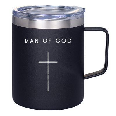 Man Of God Cross Minimalist Christian Religious Jesus 12oz Stainless Steel Coffee Mug