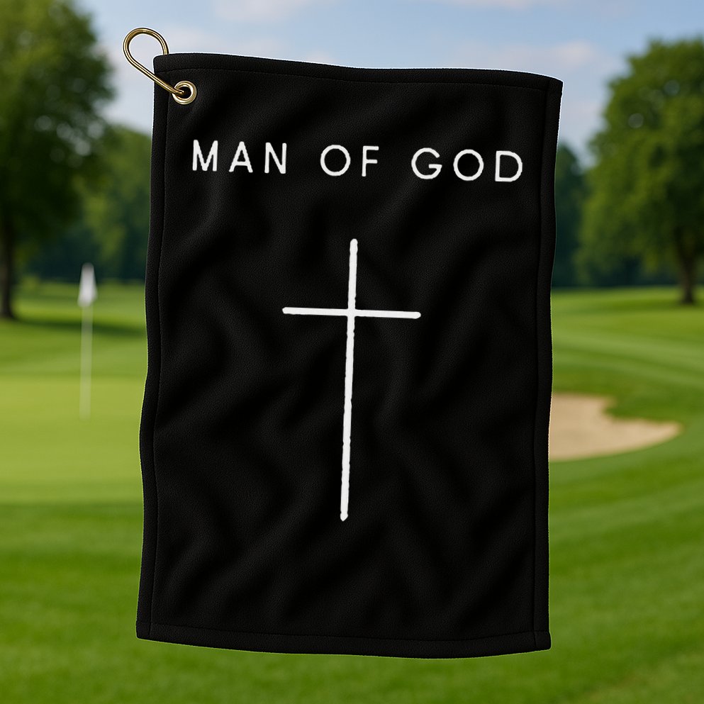Man Of God Cross Minimalist Christian Religious Jesus Golf Towel
