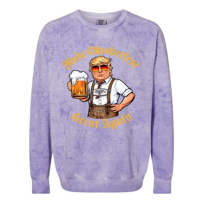 Make Oktoberfest Great Again Funny Trump Drink Beer Prost Colorblast Crewneck Sweatshirt