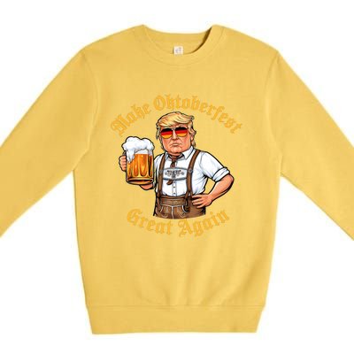 Make Oktoberfest Great Again Funny Trump Drink Beer Prost Premium Crewneck Sweatshirt