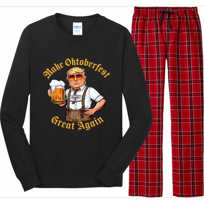 Make Oktoberfest Great Again Funny Trump Drink Beer Prost Long Sleeve Pajama Set