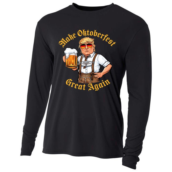 Make Oktoberfest Great Again Funny Trump Drink Beer Prost Cooling Performance Long Sleeve Crew