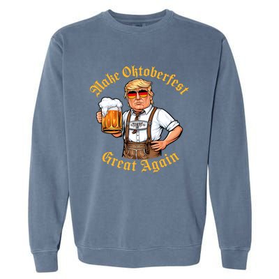 Make Oktoberfest Great Again Funny Trump Drink Beer Prost Garment-Dyed Sweatshirt