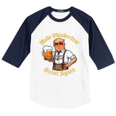 Make Oktoberfest Great Again Funny Trump Drink Beer Prost Baseball Sleeve Shirt