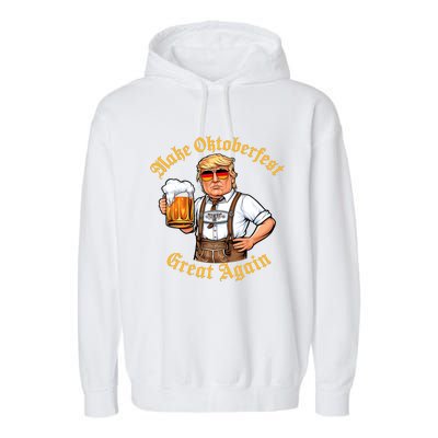 Make Oktoberfest Great Again Funny Trump Drink Beer Prost Garment-Dyed Fleece Hoodie