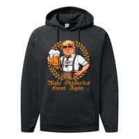 Make Oktoberfest Great Again Beerfest Wurstfest Funny Performance Fleece Hoodie