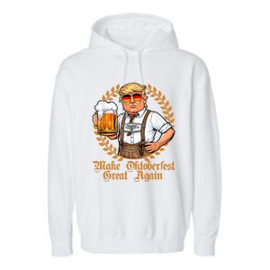 Make Oktoberfest Great Again Beerfest Wurstfest Funny Garment-Dyed Fleece Hoodie