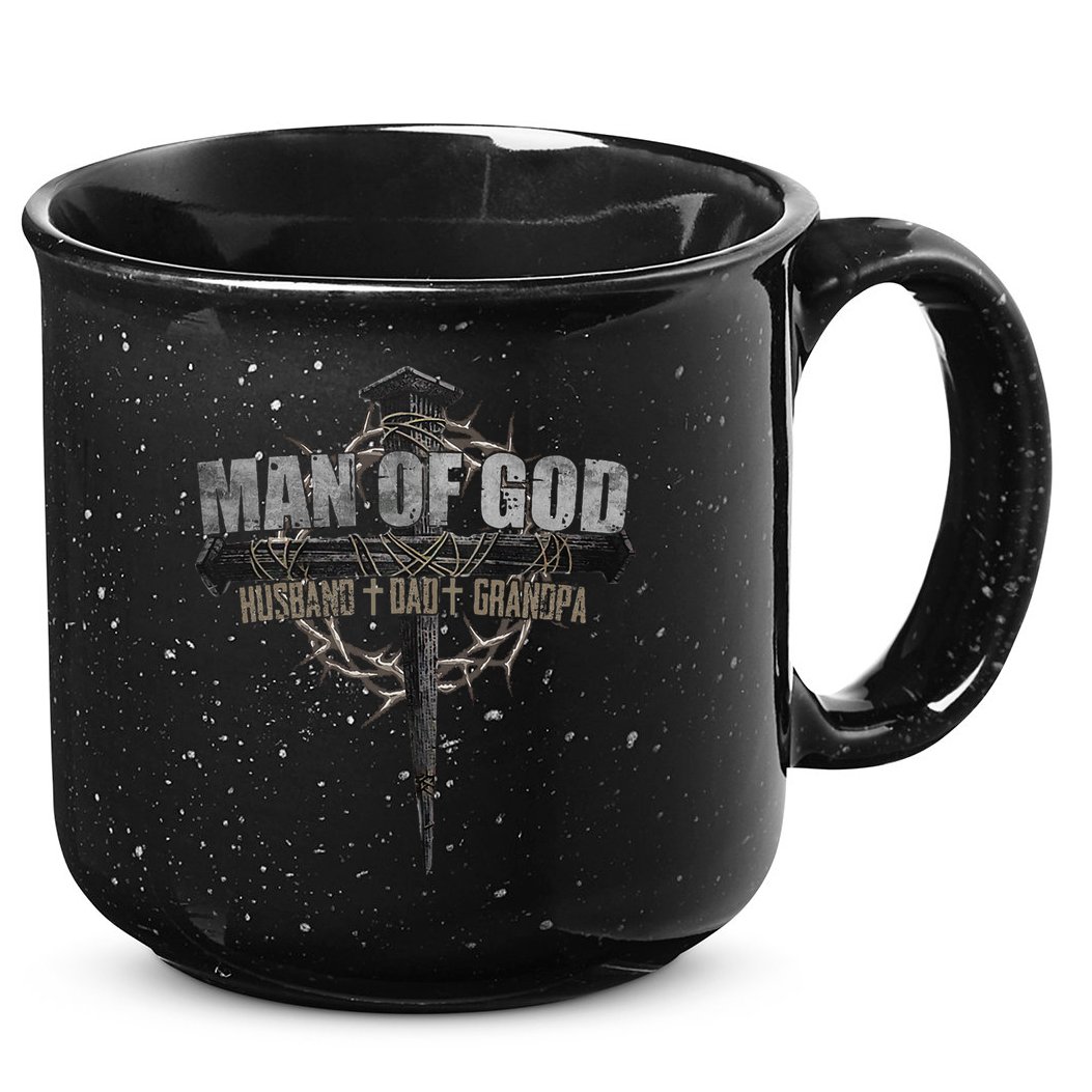 Man Of God Husband Dad Grandpa 15oz Campfire Ceramic Mug