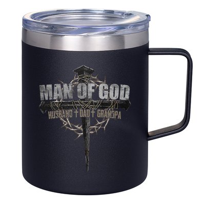 Man Of God Husband Dad Grandpa 12oz Stainless Steel Coffee Mug