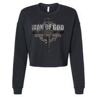 Man Of God Husband Dad Grandpa Cropped Pullover Crew