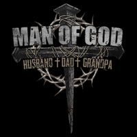Man Of God Husband Dad Grandpa Cropped Pullover Crew