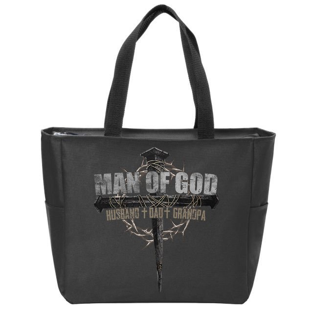 Man Of God Husband Dad Grandpa Zip Tote Bag