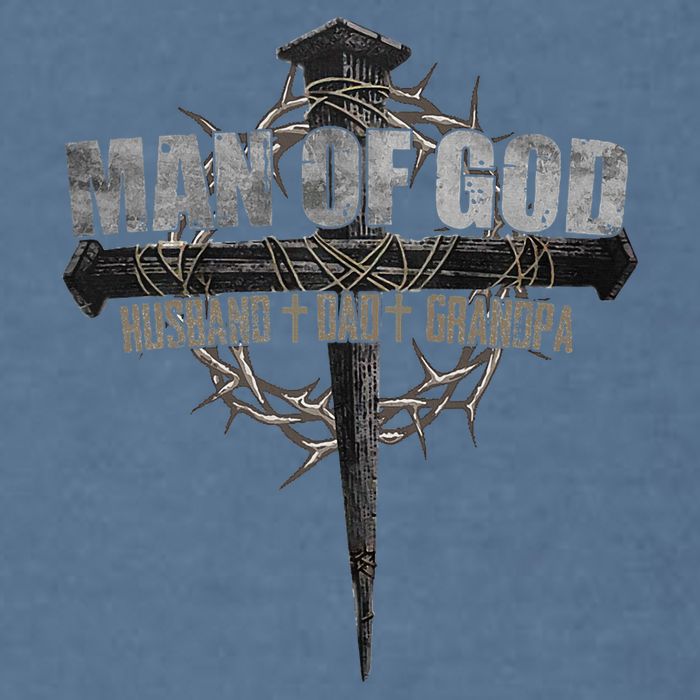 Man Of God Husband Dad Grandpa Garment-Dyed Sweatshirt