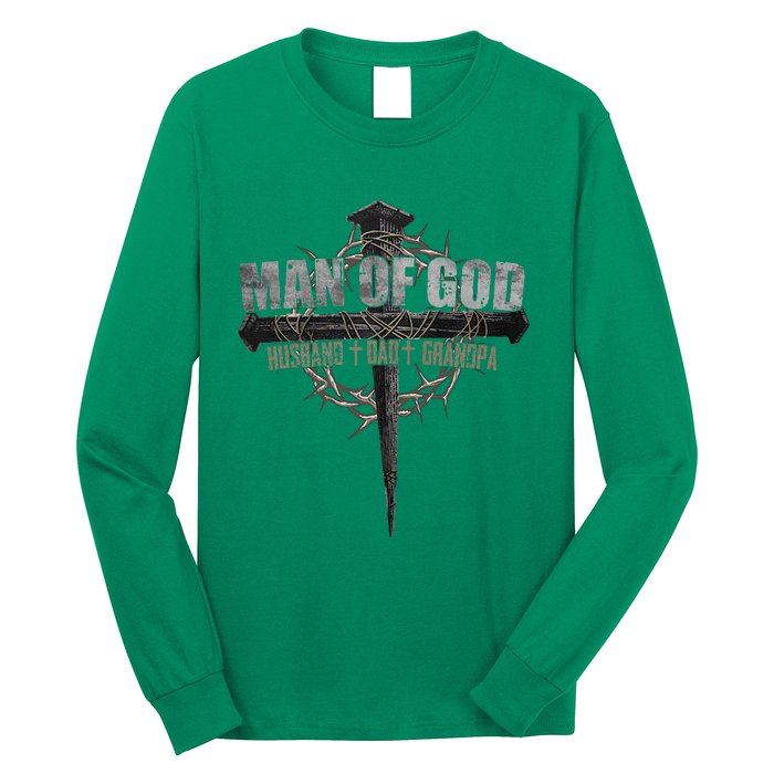 Man Of God Husband Dad Grandpa Long Sleeve Shirt