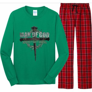 Man Of God Husband Dad Grandpa Long Sleeve Pajama Set